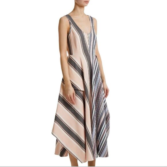 Beulah Striped Maxi Fit & Flare Swing Dress Size Small - Picture 1 of 9